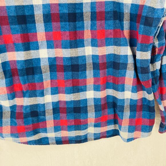 Barbour Flannel Shirt Mens XXL Tailored Fit Blue Red Button Down Long Sleeve - Picture 11 of 13